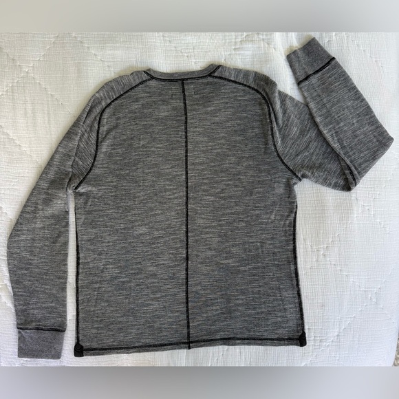 Jack Spade Warren Street Men’s Henley Large Gray Long Sleeve Shirt - Picture 3 of 5